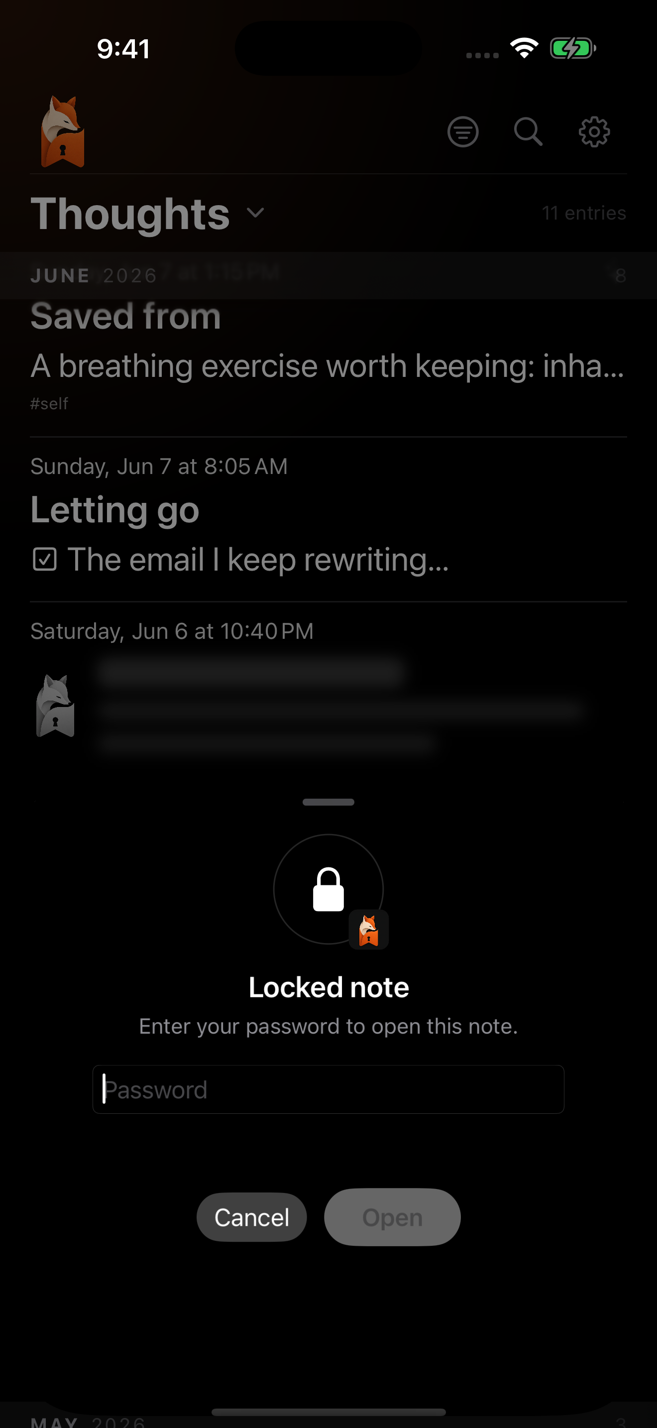 A locked note in Privy